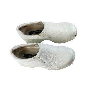 Clogs White Leather Work Comfort Nurse Truffles Slip On Sapphire 7.5W Arch Supp